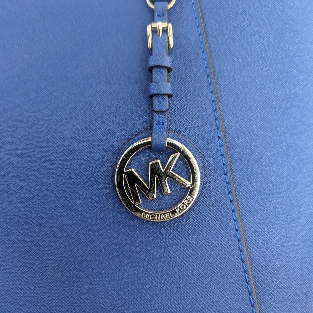 MICHAEL KORS Jet Set Saffiano Leather Royal Blue Tote LARGE - Picture 7 of 15